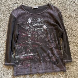 Women’s size S youth L vintage y2k t shirt long sleeve
